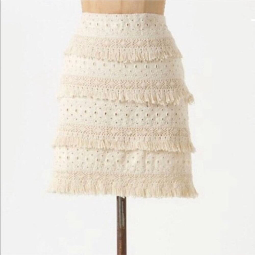 Anthropologie HD In Paris Fringe Skirt